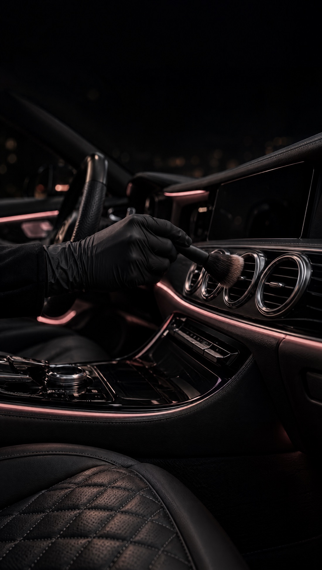 Interior detailing with a soft brush